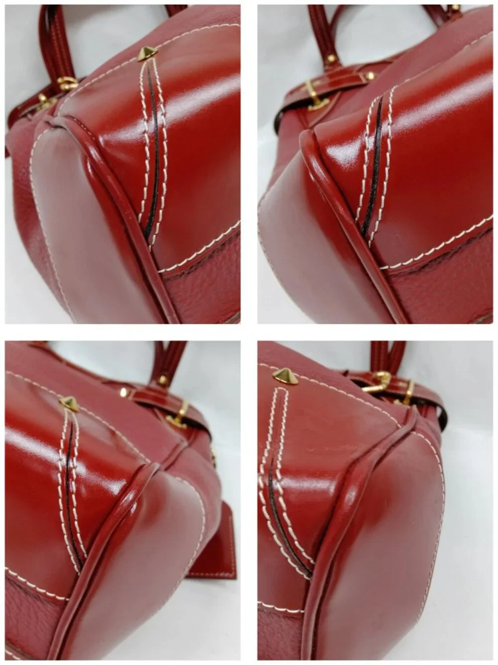 Authentic Louis Vuitton Suhali Le Fabuleux PM Red Leather Tote Shoulder Bag